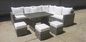 L Shape Sectional Rattan Outdoor Furniture Sofa Dining Sets With Ottoman